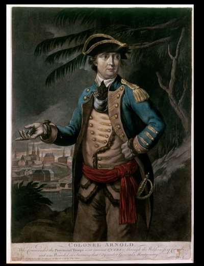 Colonnello Benedict Arnold, pub. Londra, 1776 da English School